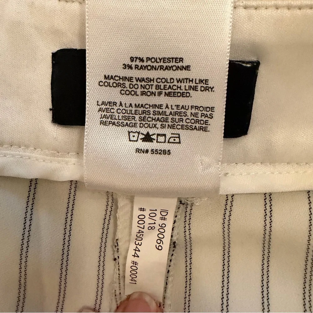 Express High Rise White Pants with Black Stripes - Picture 6 of 11